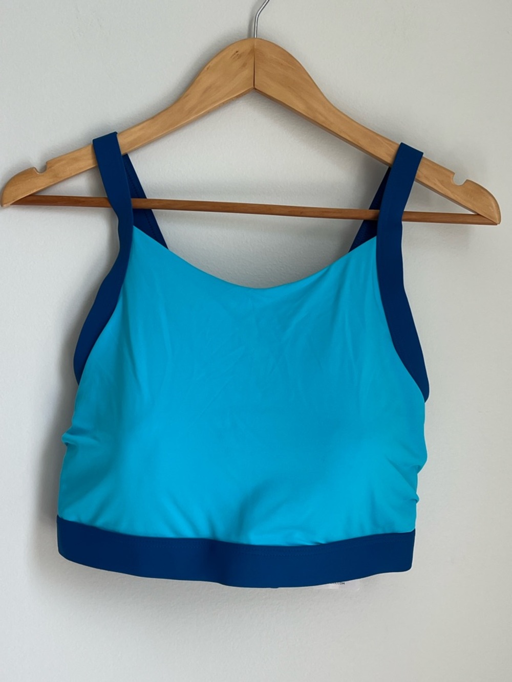 Lands' End Turquoise and Navy Sporty Bikini Top NWT #523989 Size 16W